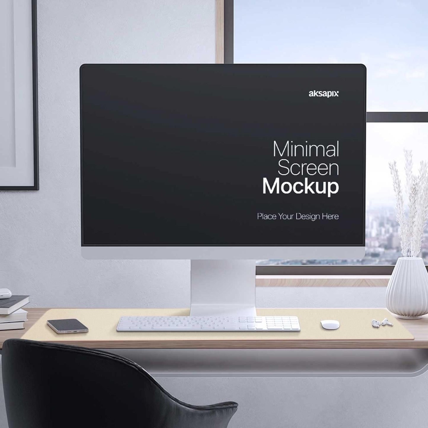 Double-Sided PU Leather Desk Pad - Non-Slip Large Mouse Pad & Desk Mat for Office, Home - Waterproof, Easy to Clean, Durable Dual-Sided Surface (31.5" X 15.7", Beige)